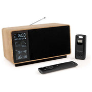 Thomson altoparlante Bluetooth con stazione meteo, 50 W, radio FM, sensore esterno wireless, orologio DCF, nero, WS202TBK