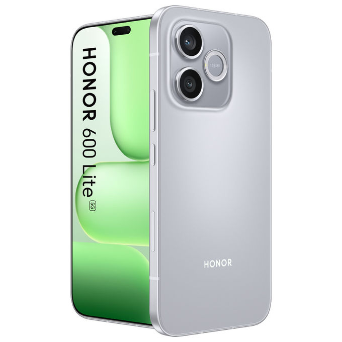 Honor 600 Lite bundle con Watch 2i, smartphone 6.6'' AMOLED, 8 GB RAM, 256 GB, 108 MP, 5G, Velvet Grey
