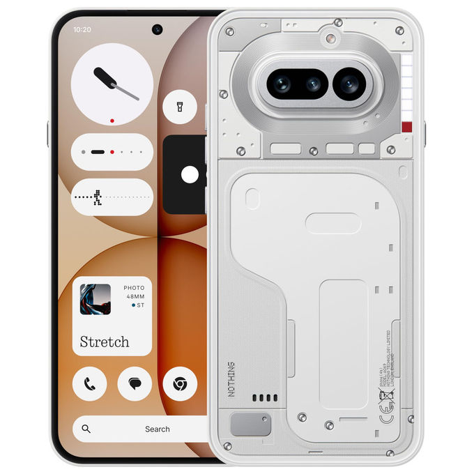 Nothing Phone 4a, smartphone 5G, tripla fotocamera 50MP, zoom 70x, display AMOLED 120Hz, 12GB RAM, 256GB, Bianco