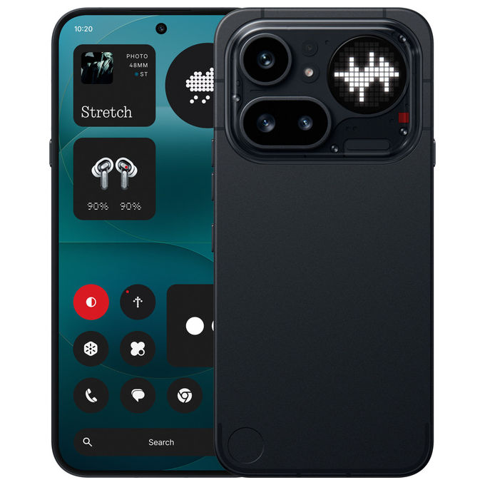 Nothing Phone 4a Pro, smartphone 5G, 6.83'' AMOLED 144Hz, Snapdragon 7 Gen 4, 8 GB RAM, 128 GB, tripla fotocamera 50 MP OIS, 5080 mAh, nero