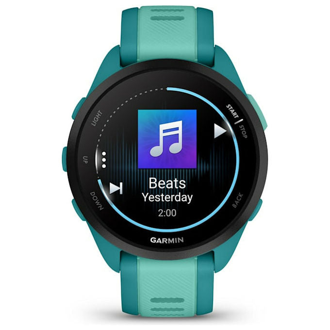 Garmin Forerunner 165 Music, smartwatch GPS, display AMOLED 1.2'', cardiofrequenzimetro, 43 mm, turchese