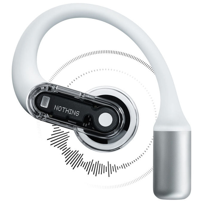Nothing Ear open, auricolari open-ear wireless, bluetooth 5.3, cancellazione rumore, IP54, 30h autonomia, bianco
