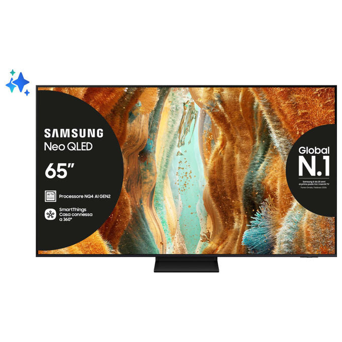 Samsung smart tv Neo QLED 65 pollici, QE65QN70FAUXZT, 4K Mini LED, processore NQ4 AI Gen2, Motion Xcelerator 144Hz, Neo Quantum HDR, AirSlim, 2025