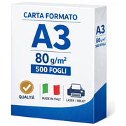 Multioffice risma di carta A3 per stampante, 75 g-m², 500 fogli, carta bianca per ufficio