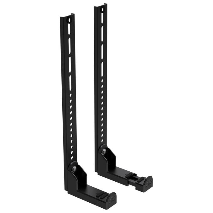 Meliconi supporto soundbar per tv, universale vesa, montaggio sopra o sotto tv, regolabile 4 a 15 cm, 10 kg, nero