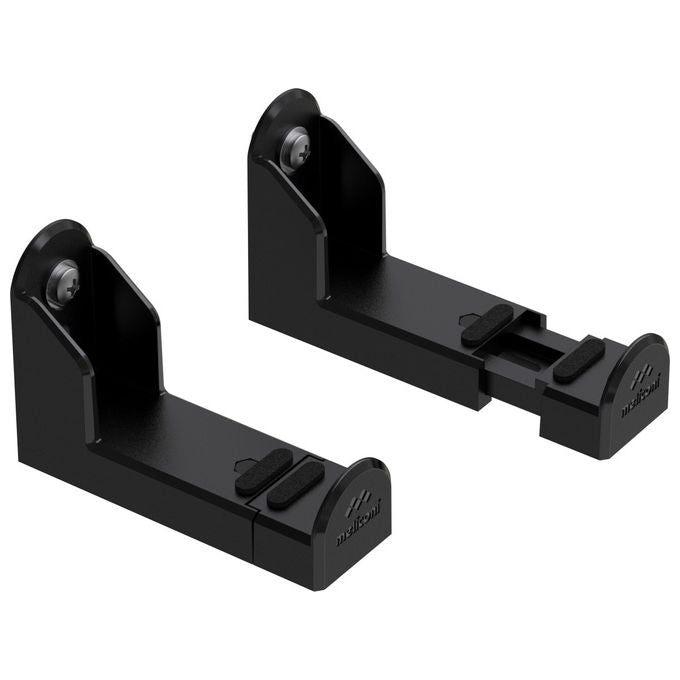 Meliconi supporto soundbar a parete, universale, portata 10 kg, muro e cartongesso, protezione antivibrazione EVA, tasselli Fischer inclusi, nero
