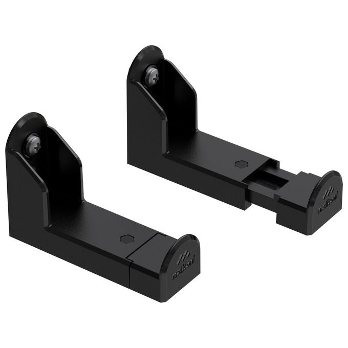Meliconi supporto soundbar a parete, universale, portata 10 kg, muro e cartongesso, protezione antivibrazione EVA, tasselli Fischer inclusi, nero