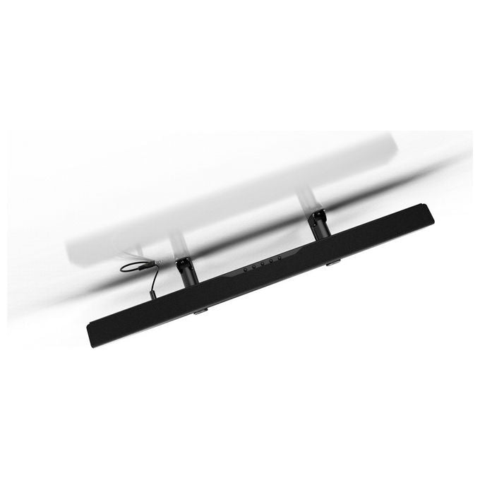 Meliconi supporto soundbar a parete, universale, portata 10 kg, muro e cartongesso, protezione antivibrazione EVA, tasselli Fischer inclusi, nero