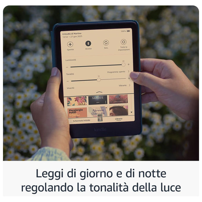 Amazon Kindle Colorsoft, lettore e-book, schermo a colori 7 pollici, 16 GB, luce regolabile bianco ambra, resistente all'acqua, nero