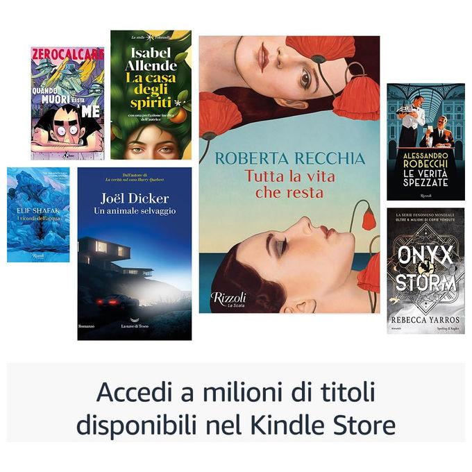 Amazon Kindle Colorsoft, lettore e-book, schermo a colori 7 pollici, 16 GB, luce regolabile bianco ambra, resistente all'acqua, nero