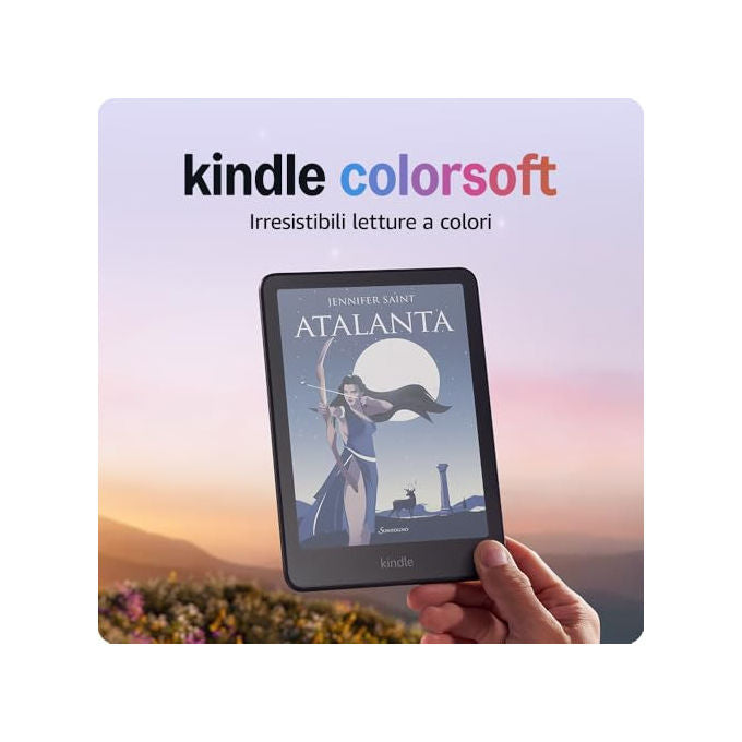 Amazon Kindle Colorsoft, lettore e-book, schermo a colori 7 pollici, 16 GB, luce regolabile bianco ambra, resistente all'acqua, nero
