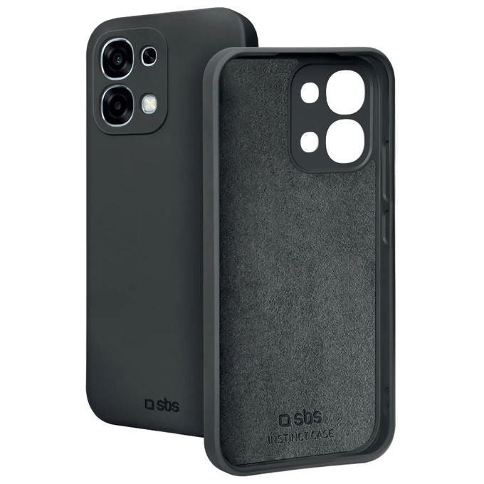 SBS cover Instinct per Oppo A6x, TPU e microfibra, protezione da urti e graffi, rivestimento interno morbido, nero