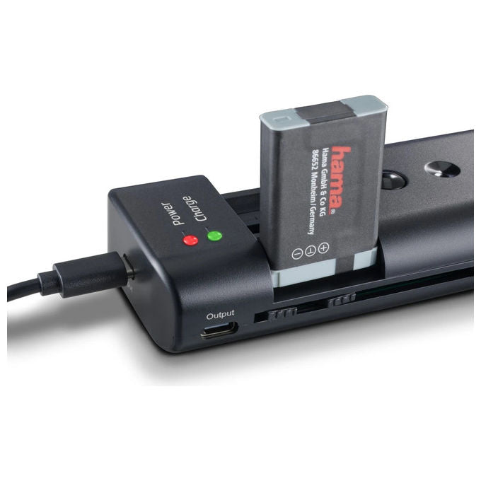 Hama caricabatterie universale USB, compatibile AA AAA, litio NiMH, 5V 3A, indicatore LED, nero, 00081390
