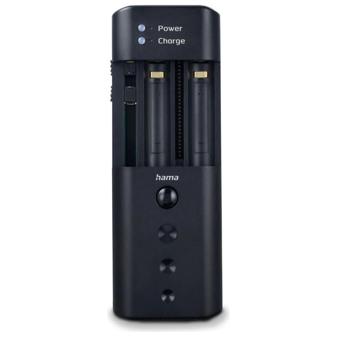 Hama caricabatterie universale USB, compatibile AA AAA, litio NiMH, 5V 3A, indicatore LED, nero, 00081390