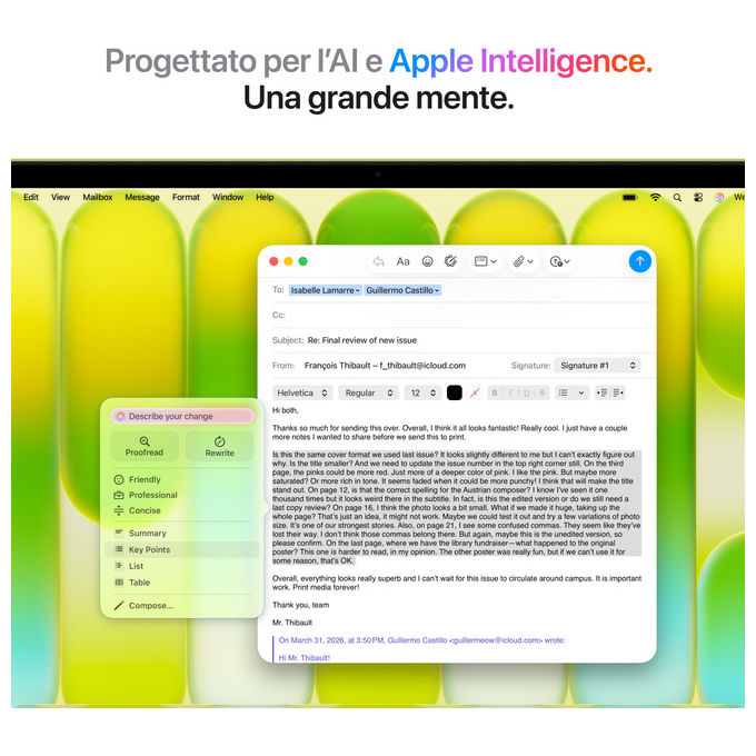 Apple MacBook Neo 13'', chip A18 Pro, cpu 6-core, gpu 5-core, 8GB RAM, 512GB SSD, Touch ID, giallo agrume
