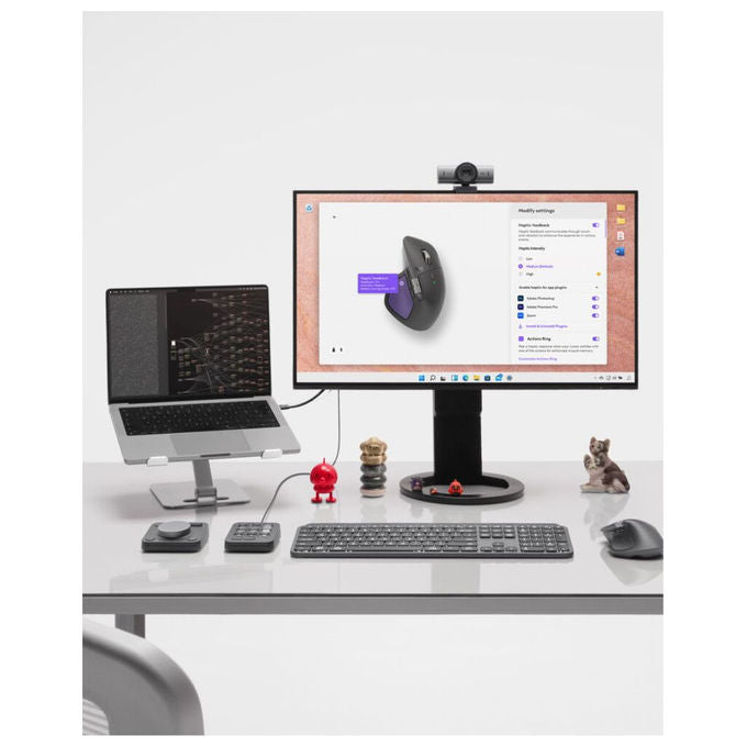 Logitech MX Master 4, mouse wireless ergonomico, 8000 DPI, Bluetooth 5.1, clic silenziosi, ricaricabile USB-C, grafite