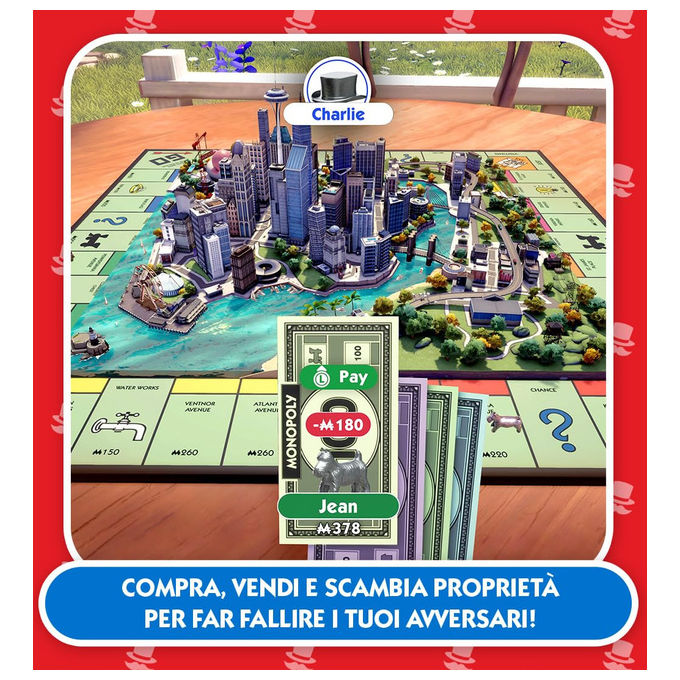Ubisoft Monopoly 2024, videogioco Nintendo Switch, codice di attivazione, party game, citta' 3D, fino a 6 giocatori