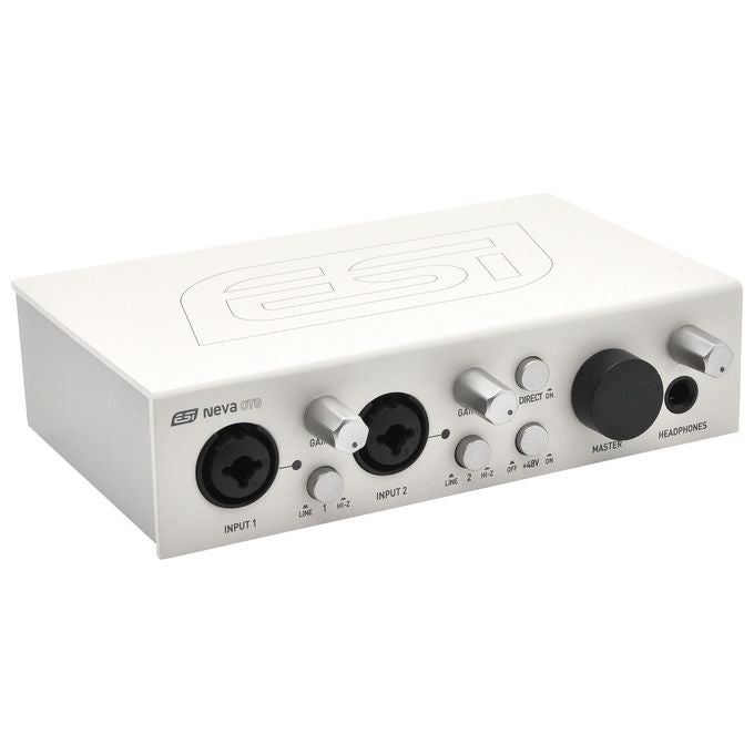 ESI Neva OTG, interfaccia audio USB-C, 2 in 2 out, 24 bit-192 kHz, preamplificatori XLR, phantom 48V, Hi-Z, loopback