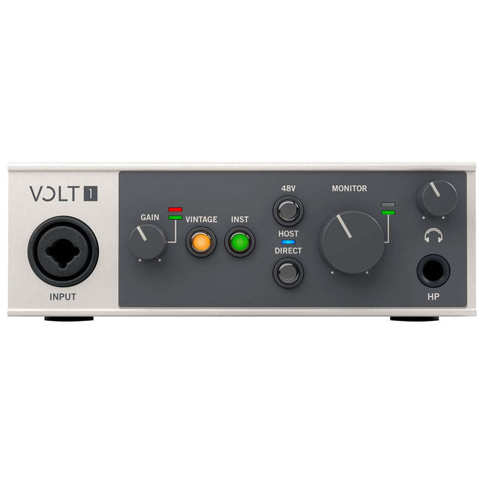Universal Audio Volt 1, interfaccia audio USB 2.0, 1 in 2 out, preamplificatore vintage, 24 bit 192 kHz, MIDI, compatibile Mac PC iPad iPhone