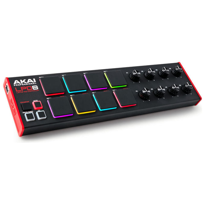 Akai Professional LPD8 MKII, controller MIDI USB, 8 pad sensibili alla velocita' RGB, 8 potenziometri rotativi, portatile, nero