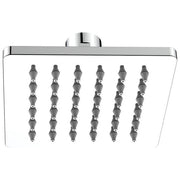 Idro Bric soffione doccia quadrato Atene, acciaio inox cromato, anticalcare, effetto pioggia, snodabile, attacco 1-2'', 10x10 cm