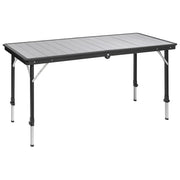 Brunner Dinemic 6, tavolo da campeggio pieghevole, alluminio, regolabile in altezza 56 85 cm, 6 posti, portata 50 kg