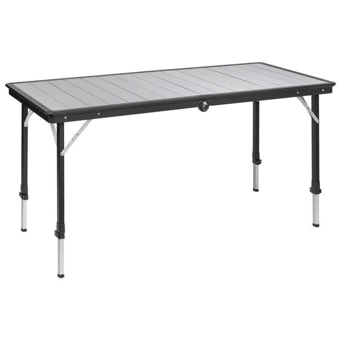Brunner Dinemic 6, tavolo da campeggio pieghevole, alluminio, regolabile in altezza 56 85 cm, 6 posti, portata 50 kg