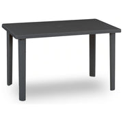 Bica tavolo da giardino Marshall, polipropilene, grafite lucido, 120x70x72 cm, resistente alle intemperie