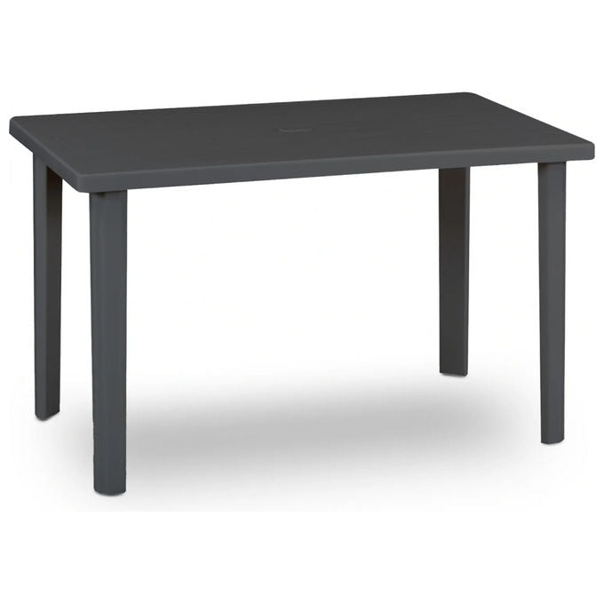 Bica tavolo da giardino Marshall, polipropilene, grafite lucido, 120x70x72 cm, resistente alle intemperie