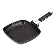 Ilsa bistecchiera quadrata DietiGrill Induction, alluminio pressofuso antiaderente, 26x26 cm, manico pieghevole in bachelite, adatta a induzione