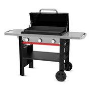 Weber Slate GP 71 cm piastra a gas premium, 3 bruciatori 10,6 kw, superficie antiaderente in porcellana, cottura uniforme fino a 260°C, nera