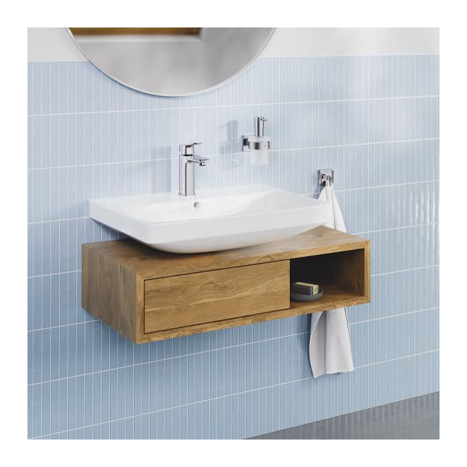 Grohe Dice miscelatore Mono Splitcomando lavabo taglia M, cromo, piletta click-clack, cartuccia ceramica 28 mm, risparmio idrico, 1018320000