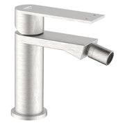 Idro Bric miscelatore bidet serie Solar, acciaio spazzolato argento, cartuccia ceramica 25 mm, aeratore orientabile, SS304