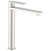 Idro Bric miscelatore lavabo alto serie Solar, acciaio spazzolato SS304, cartuccia ceramica 25 mm, rompigetto 6 l-min, flessibili inox 3-8F