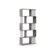 Tvilum libreria Maze, design moderno e funzionale, colore oxid beton e white, modello 71735PGX49