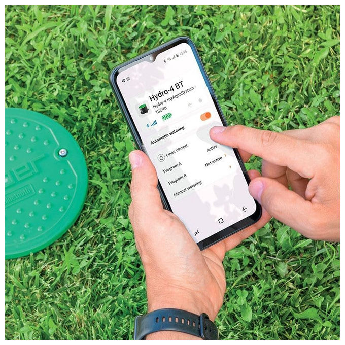 Claber CL0000908400000 Hydro-4 BT Pozzetto Premontato 4 Vie Programmatore Smart Bluetooth 4 Linee Irrigazione fino a 600 m² App myClaber IP68