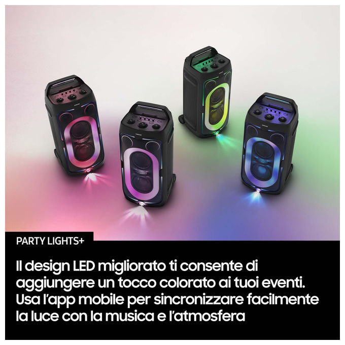 Samsung MX-ST50F-ZF Sound Tower Cassa Amplificata Bluetooth 240W 18 ore Autonomia IPX4 Party Lights+ colore Nero