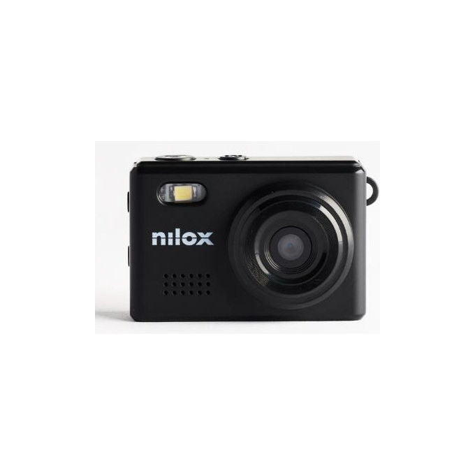 Nilox mini action cam portachiavi, 2 MP, HD 720p, 30fps, 5 filtri vintage, display LCD, microSD fino a 64 GB, nera