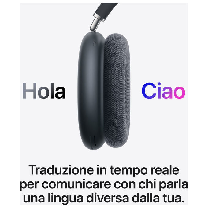 Apple AirPods Max 2, cuffie over-ear wireless, chip H2, cancellazione attiva del rumore, audio spaziale, Bluetooth 5.3, 20h autonomia, Mezzanotte