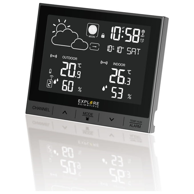 Explore Scientific stazione meteo digitale WSH5000, display LCD animato, temperatura e umidita', sensore incluso