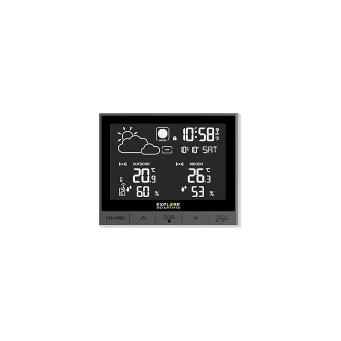 Explore Scientific stazione meteo digitale WSH5000, display LCD animato, temperatura e umidita', sensore incluso