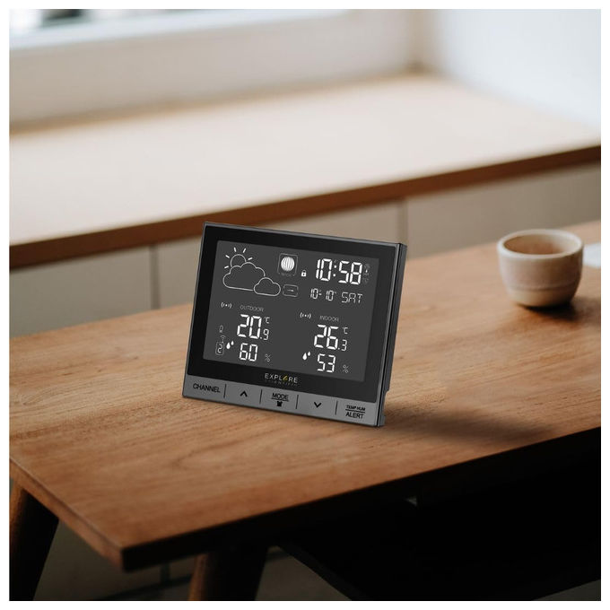 Explore Scientific stazione meteo digitale WSH5000, display LCD animato, temperatura e umidita', sensore incluso