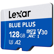 Lexar Blue Plus scheda microSDXC 128 GB, UHS-I, U3, V30, A2, velocita' lettura 170 MB-s, con adattatore SD
