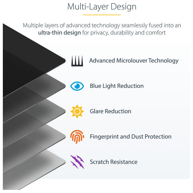 StarTech.com filtro privacy per Surface Pro 8-9-X 13 pollici, 4 posizioni, touch, anti-riflesso, riduzione luce blu 51%
