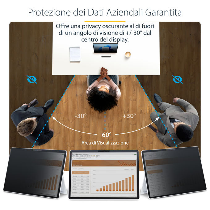 StarTech.com filtro privacy per Surface Pro 8-9-X 13 pollici, 4 posizioni, touch, anti-riflesso, riduzione luce blu 51%