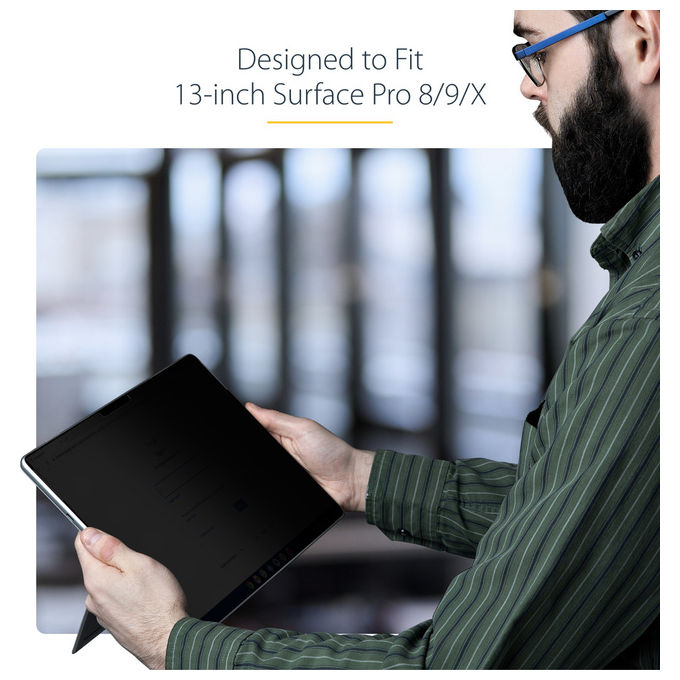 StarTech.com filtro privacy per Surface Pro 8-9-X 13 pollici, 4 posizioni, touch, anti-riflesso, riduzione luce blu 51%