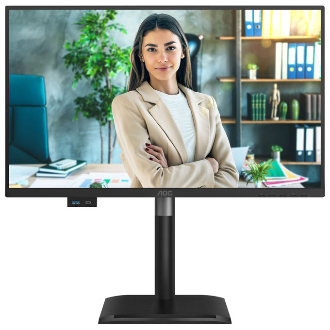AOC 24P4CV monitor 23,8 pollici IPS Full HD 120Hz, USB-C 96W, hub USB 3.2, KVM, ethernet, regolazione altezza