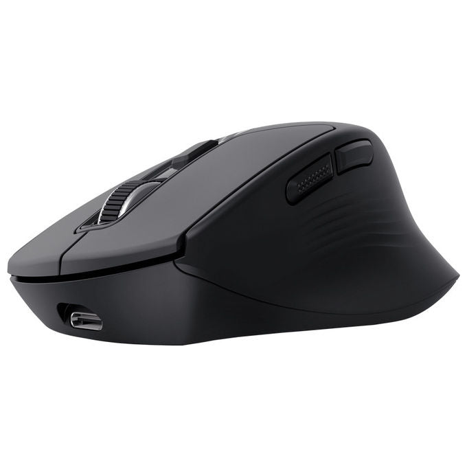 Trust Niven mouse wireless multidevice, ergonomico, silenzioso, ricaricabile, 3200 dpi, bluetooth, nero
