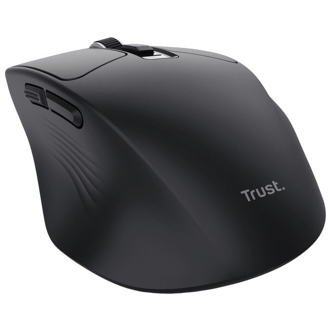 Trust Niven mouse wireless multidevice, ergonomico, silenzioso, ricaricabile, 3200 dpi, bluetooth, nero