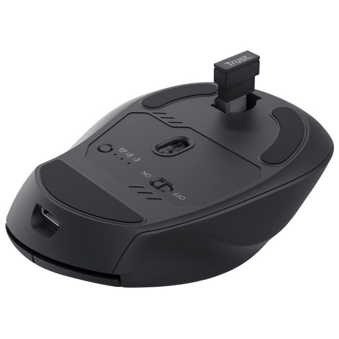 Trust Niven mouse wireless multidevice, ergonomico, silenzioso, ricaricabile, 3200 dpi, bluetooth, nero